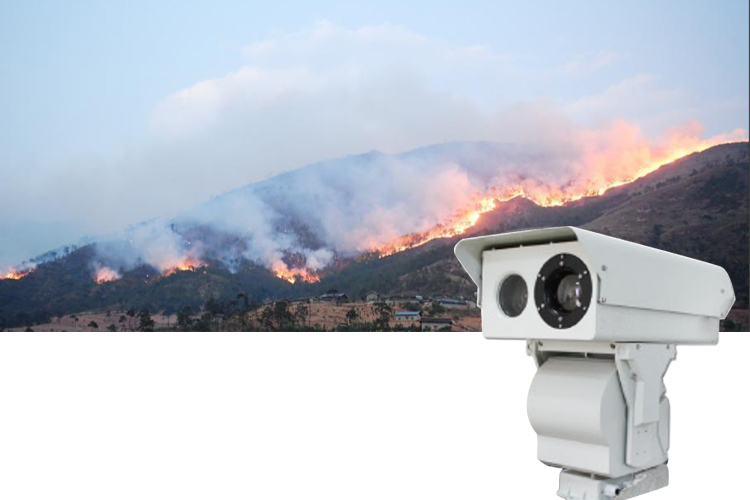 10-километровая пожарная сигнализация с обнаружением дыма 2MP Vox Uncooled Security IP Thermal PTZ Camera